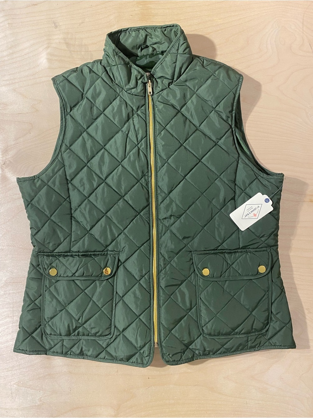 St. John's Bay Green Quilted Sleeveless Vest XL (RT)